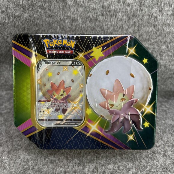 ✅Pokemon TCG Shining Fates Eldegoss V Tin Collectible NEW Foil Card Booster Pack - Picture 1 of 2